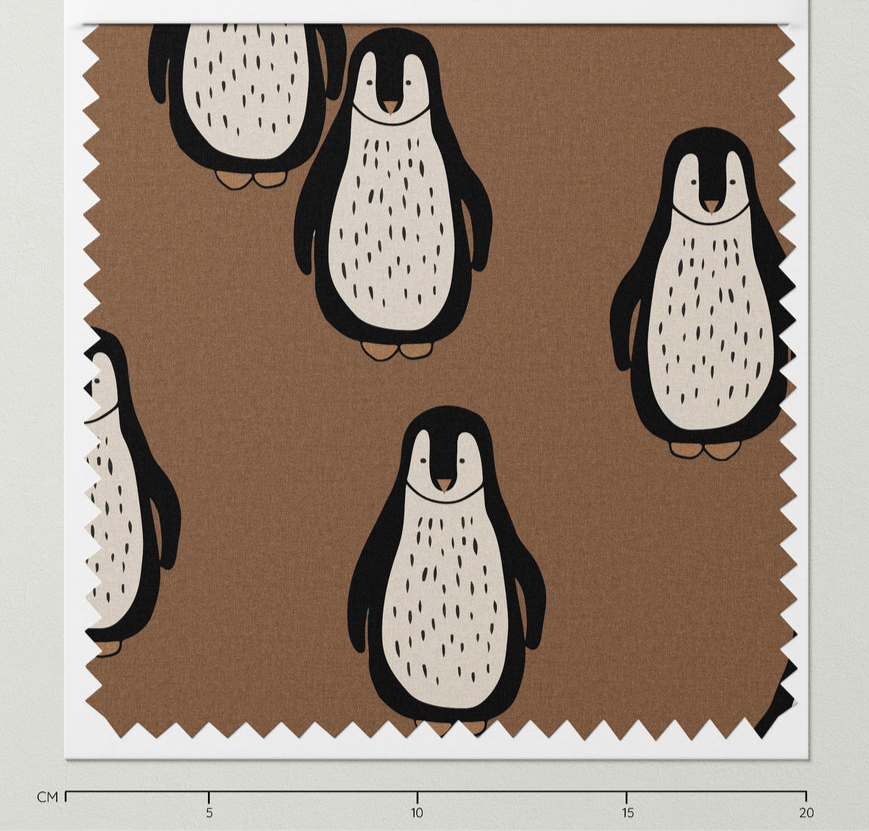 Penguins Ribbed Knit Nutmeg