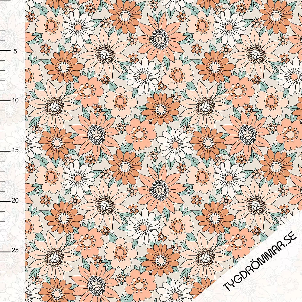Samantha College Organic French Terry Knit, Floral French Terry