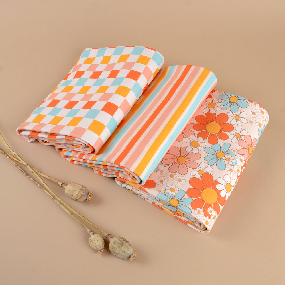 Retro Daisy- Jersey Organic Cotton- TD