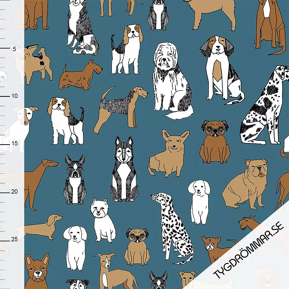 Dogs Jersey Organic Cotton Fabric-TD