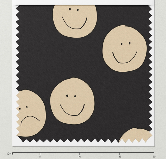 Smiley Licorice Jersey Knit Fabric